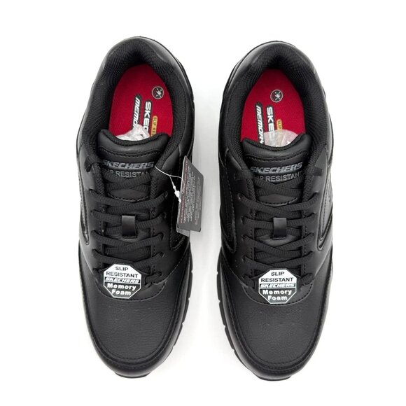 NEW Skechers Men's Slip Resistant Memory Foam Lace Up Work Shoes 77156 Black - Picture 6 of 12